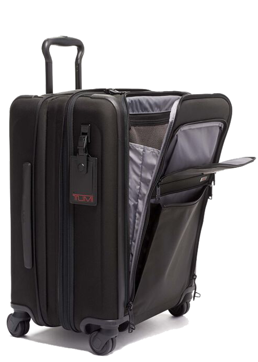 Alpha 3 Continental Expandable 4 Wheeled Carry On Black London Luggage