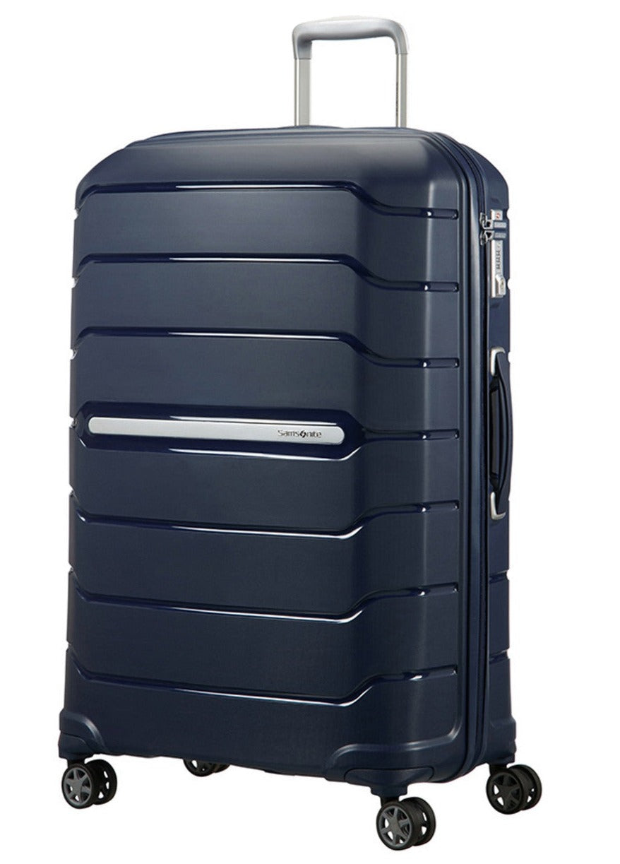 FLUX 4 Expandable Suitcase 75cm (4 Wheel) - Navy Blue – London Luggage